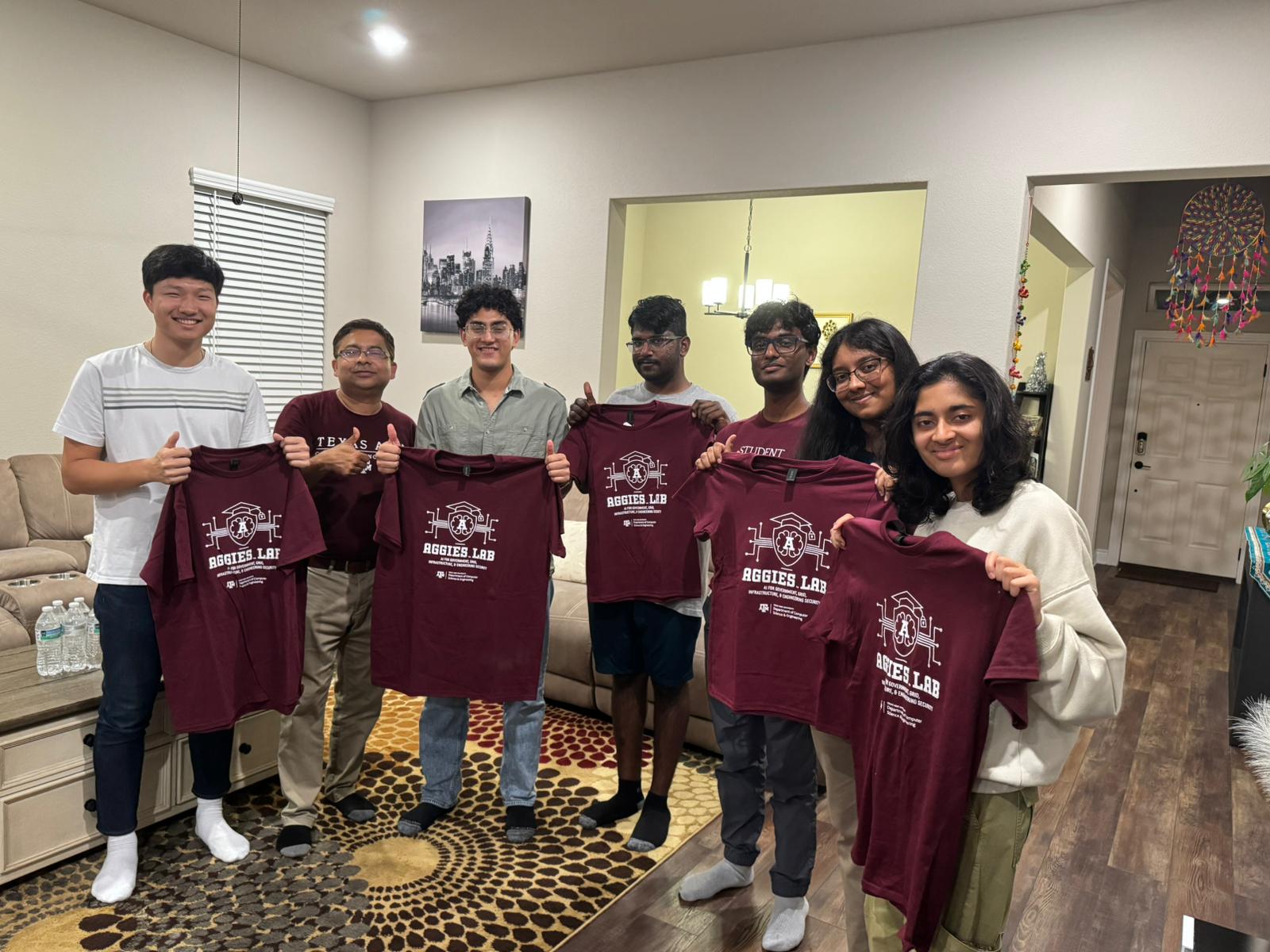 AGGIES Lab members in lab t-shirts